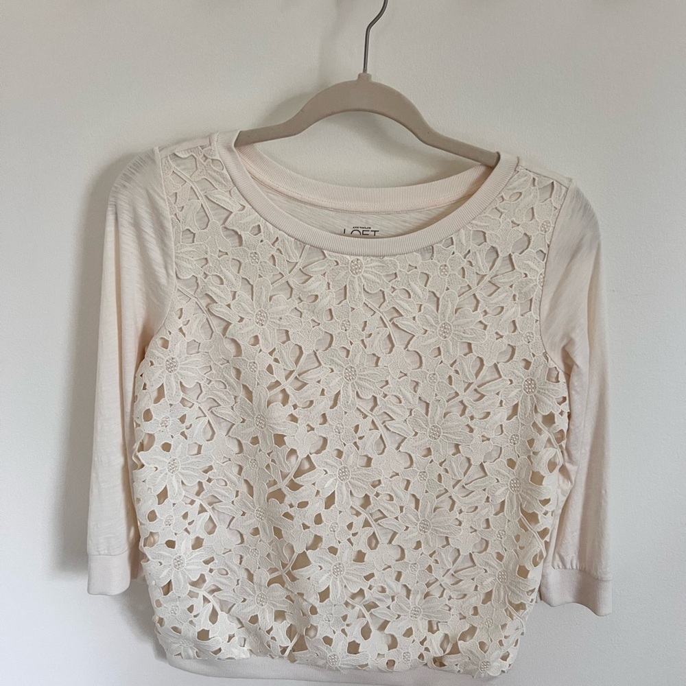 LOFT Cream Lace Women's Top